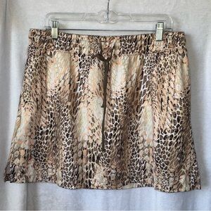 Coral Bay Size Petite Large Snake Print Tan Coral Skort